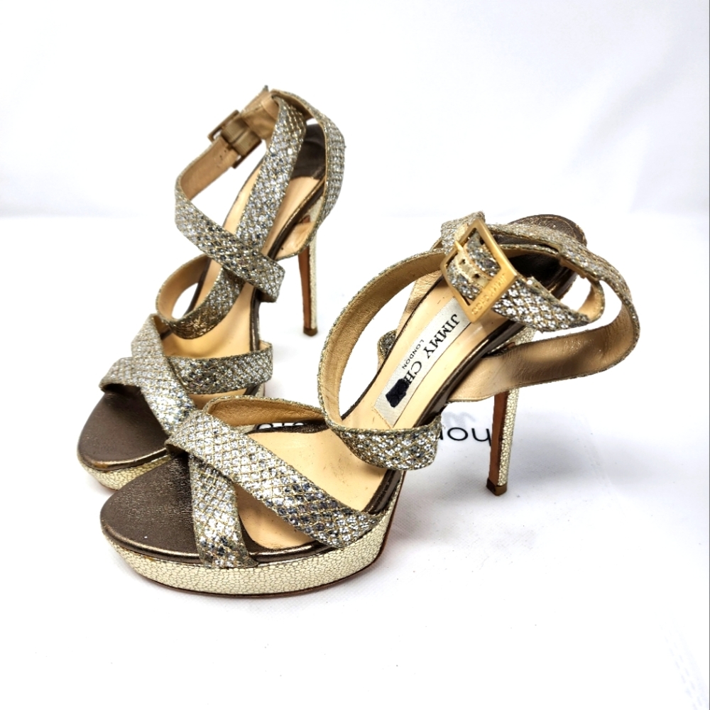 Jimmy Choo Silver Leather Pumps 37